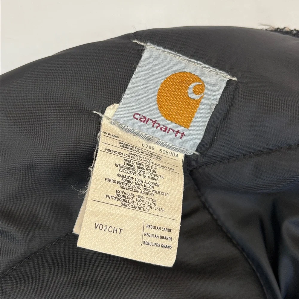 Vintage Carhartt Vest VO2 CHT Quilted Liner Union Made USA Work Wear Men's Large